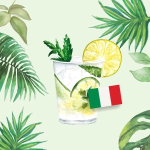 Cocktail-Drink in sommerlicher Illustration